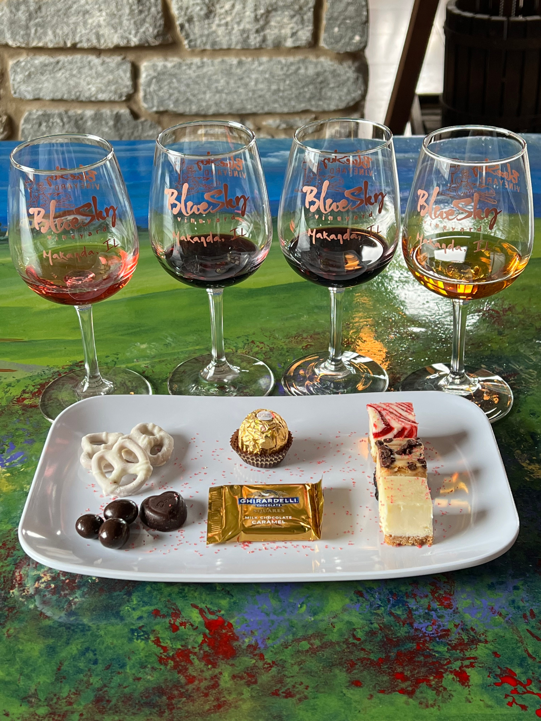 Chocolate Flight Scaled Wine & Salad