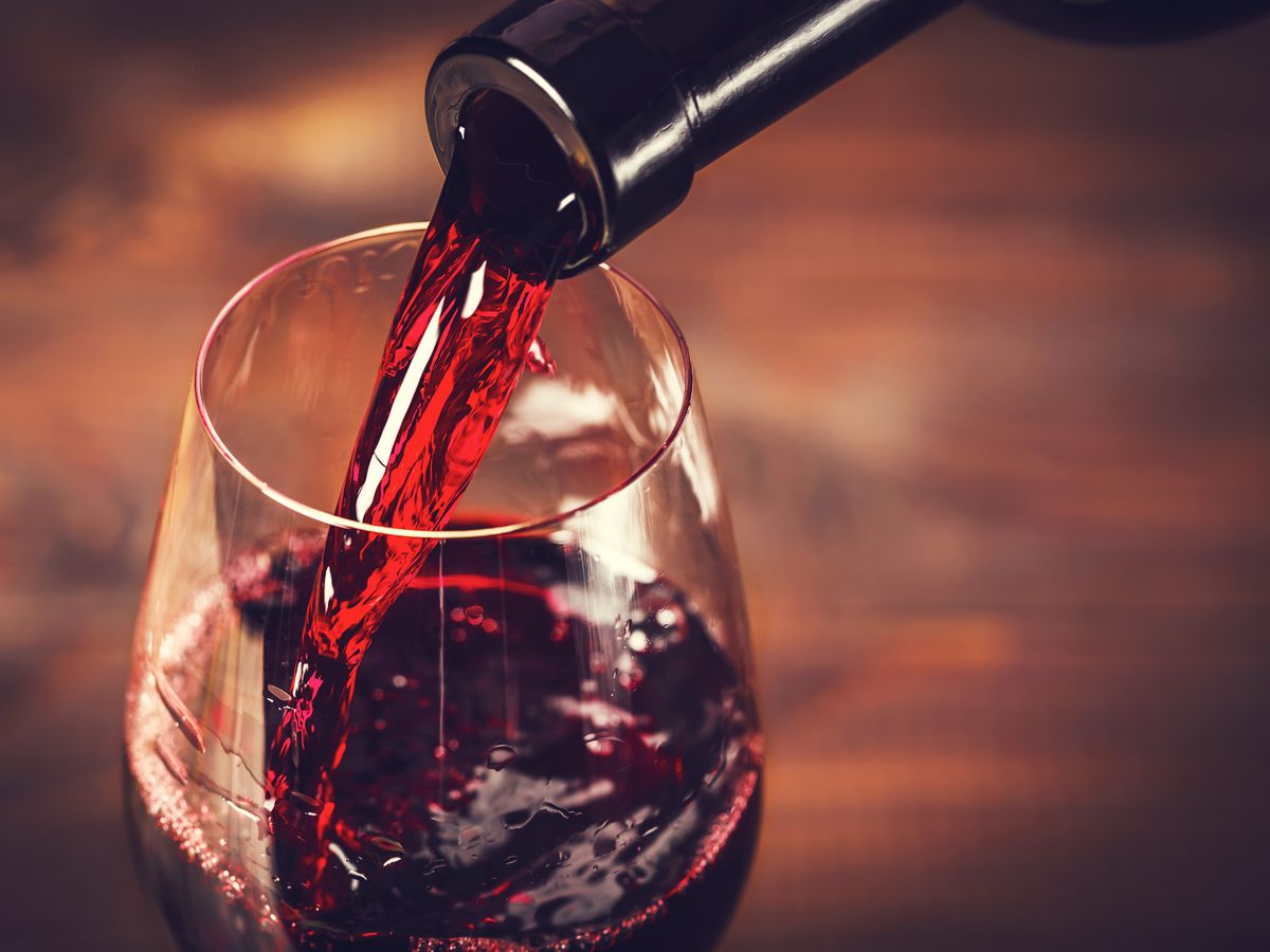 Blue Sky Wine with Christmas Background